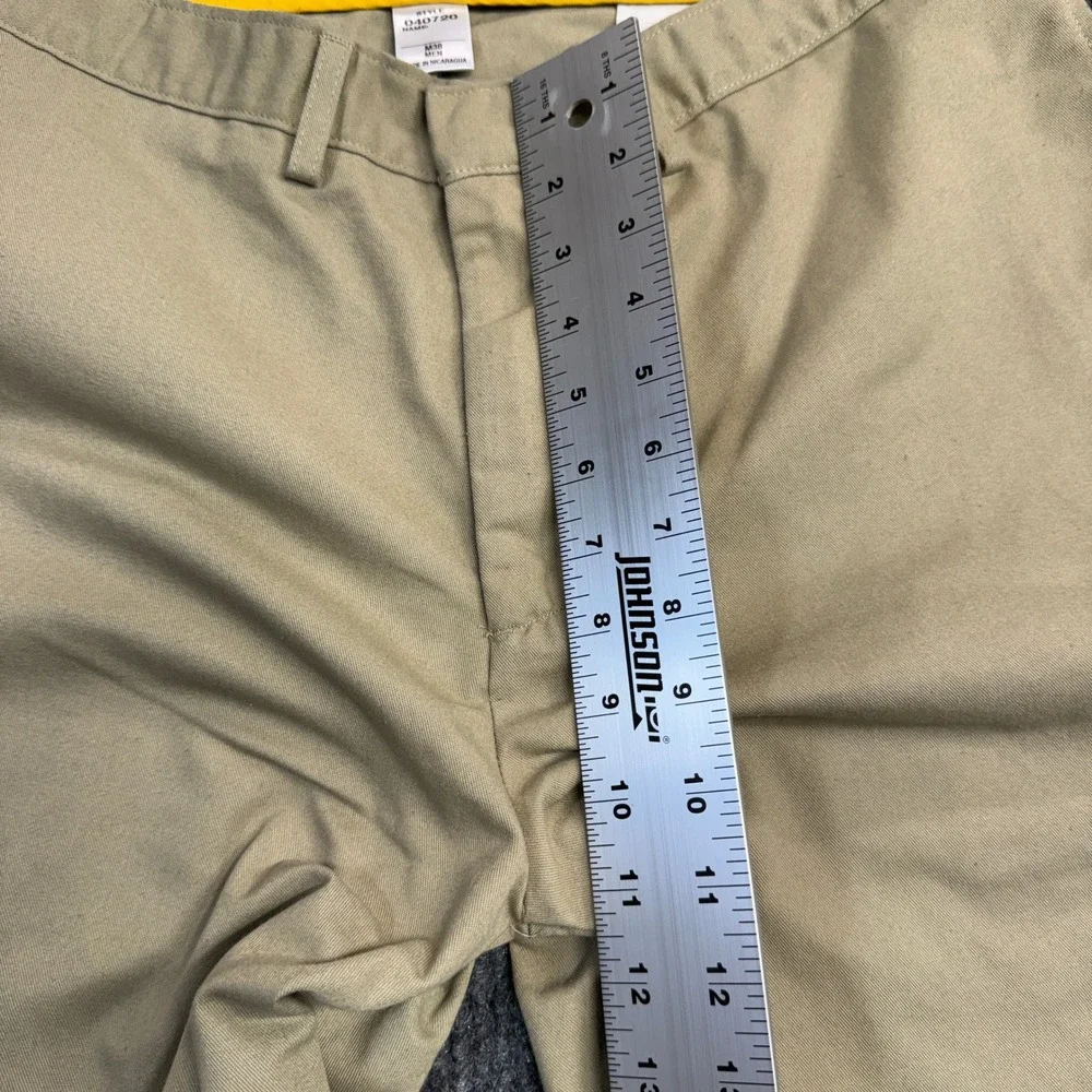 Dennis Uniform Mens Khaki Chino Short Tan 040720 Size 38 Cotton Blend Flat Front